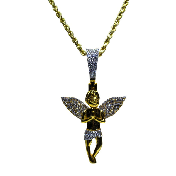 Fairy pendant necklace on a white background