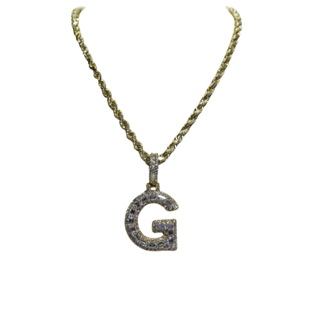 Necklace with a 'G' pendant on a white background