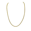 Gold necklace on a white background