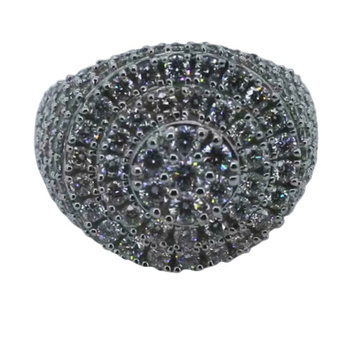 Diamanté ring on a white background