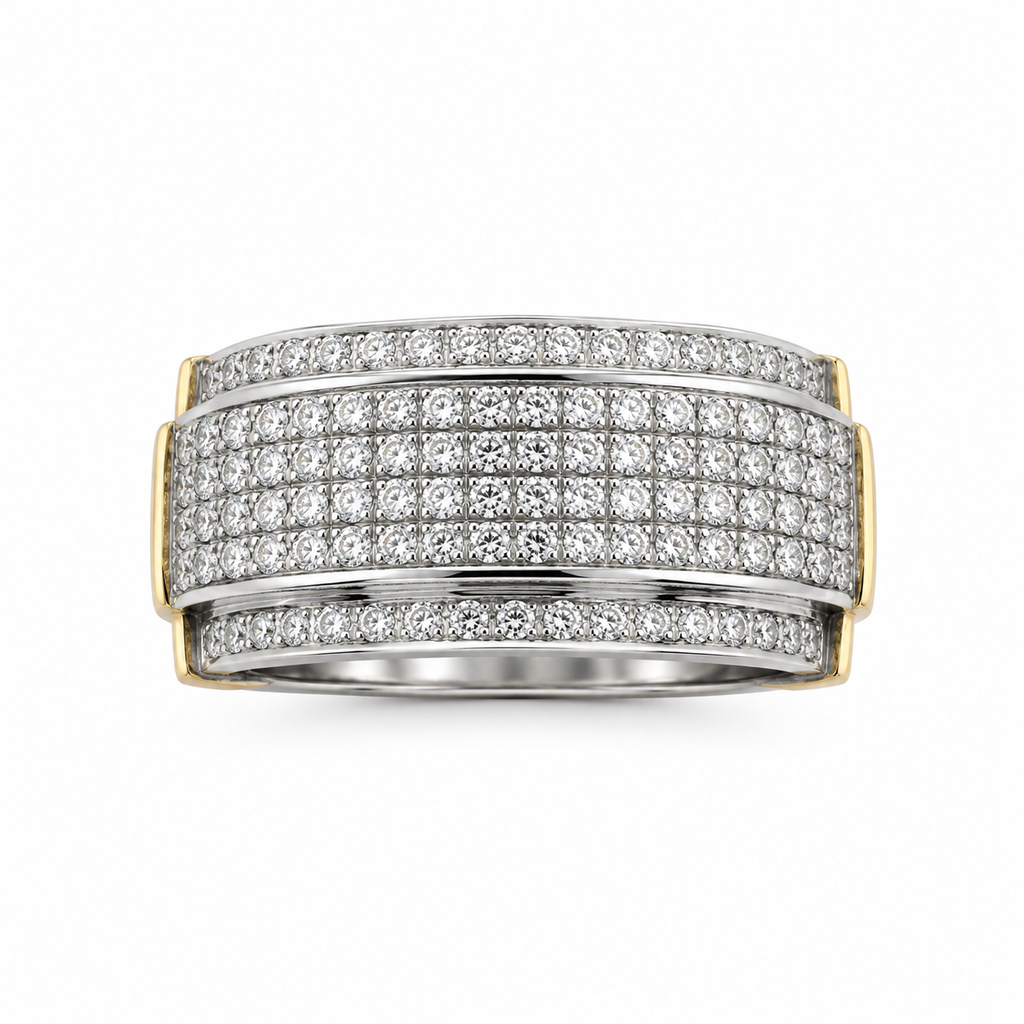 10K Yellow Gold Natural Diamond Men’s Ring | 0.67 CT Diamond Statement Ring