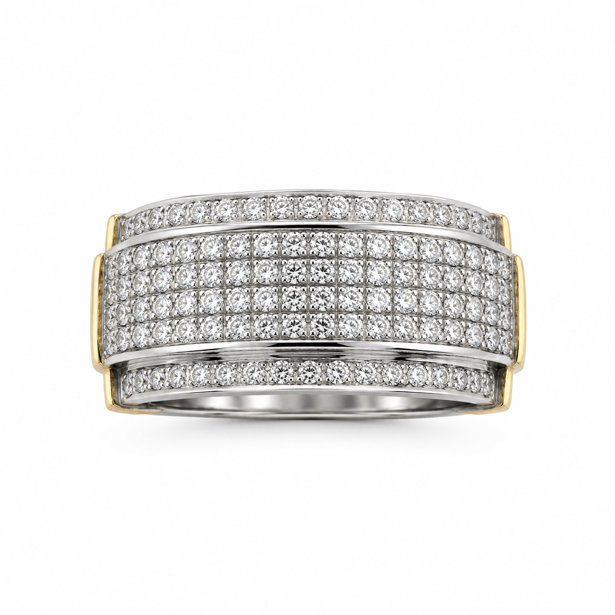 10K Yellow Gold Natural Diamond Men’s Ring | 0.67 CT Diamond Statement Ring