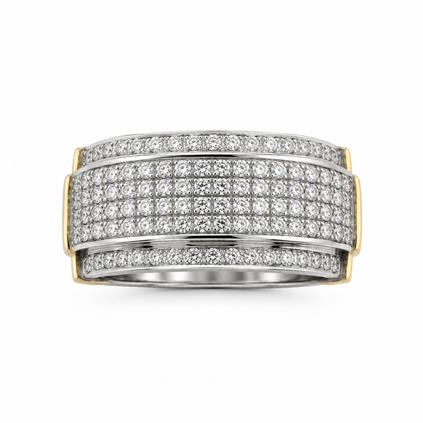 10K Yellow Gold Natural Diamond Men’s Ring | 0.67 CT Diamond Statement Ring
