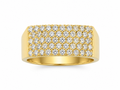10K Yellow Gold Natural Diamond Wide Band Ring | 3.00 CT Diamond Luxury Ring
