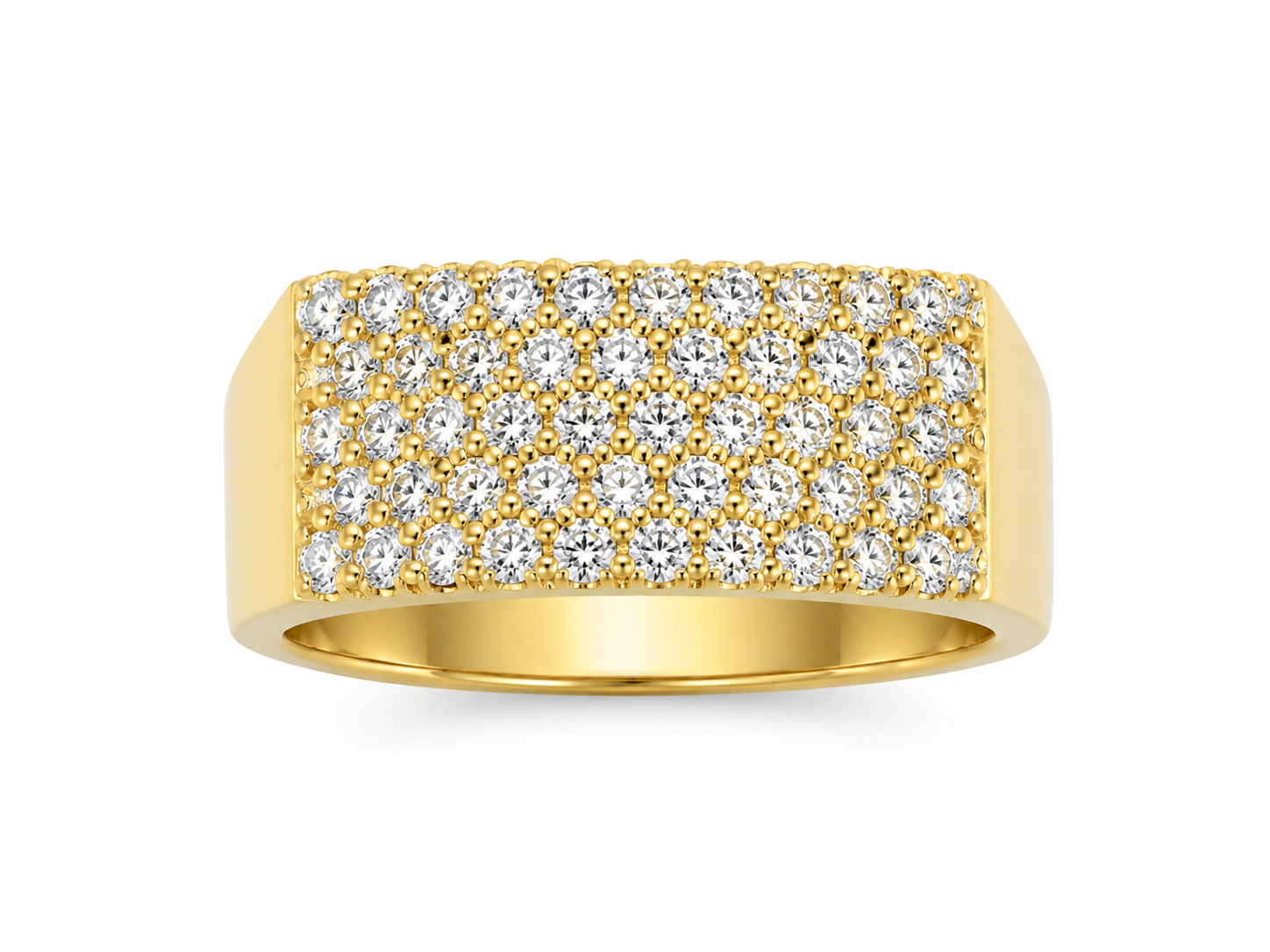 10K Yellow Gold Natural Diamond Wide Band Ring | 3.00 CT Diamond Luxury Ring