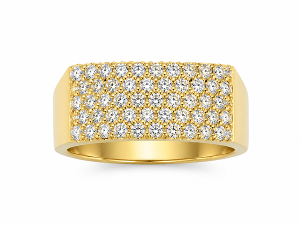 10K Yellow Gold Natural Diamond Wide Band Ring | 3.00 CT Diamond Luxury Ring
