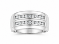 10K White Gold Natural Diamond Men’s Ring | 1.00 CT Diamond Channel Set Ring