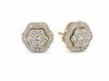 10kt yellow gold natural diamond earring ￼