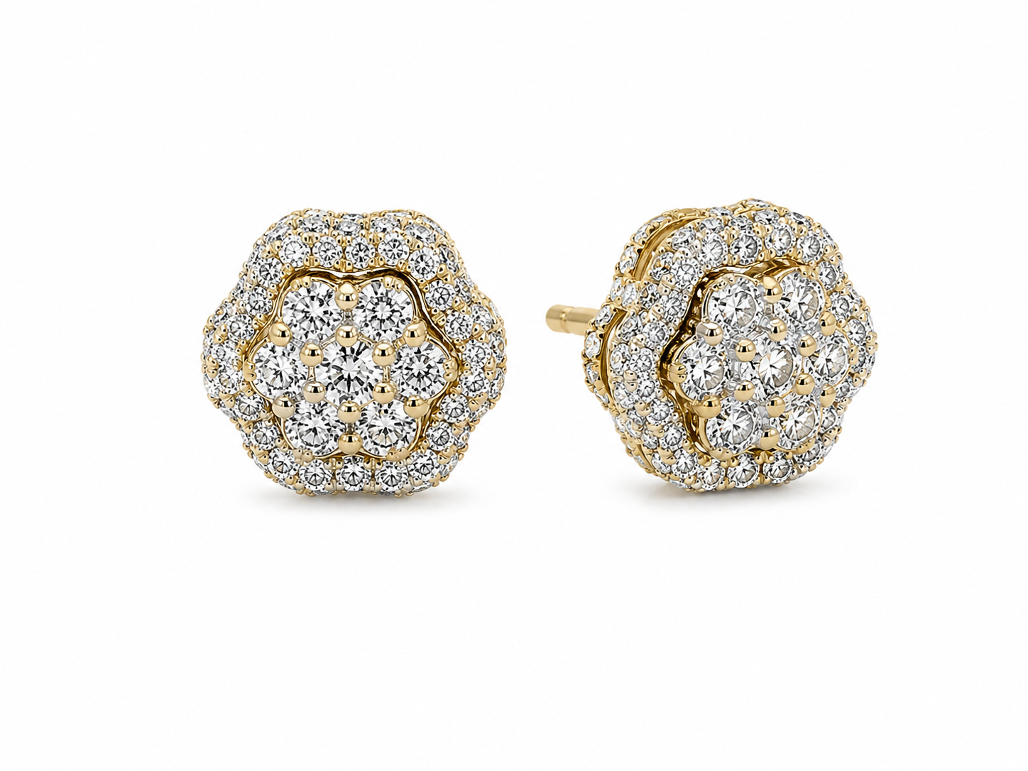 10kt yellow gold natural diamond earring ￼