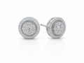 10K White Gold Natural Diamond Halo Stud Earrings | 0.37 CT Diamond Earrings