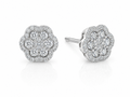 10K Yellow & White Gold Natural Diamond Floral Stud Earrings | 0.66 CT Diamond Earrings
