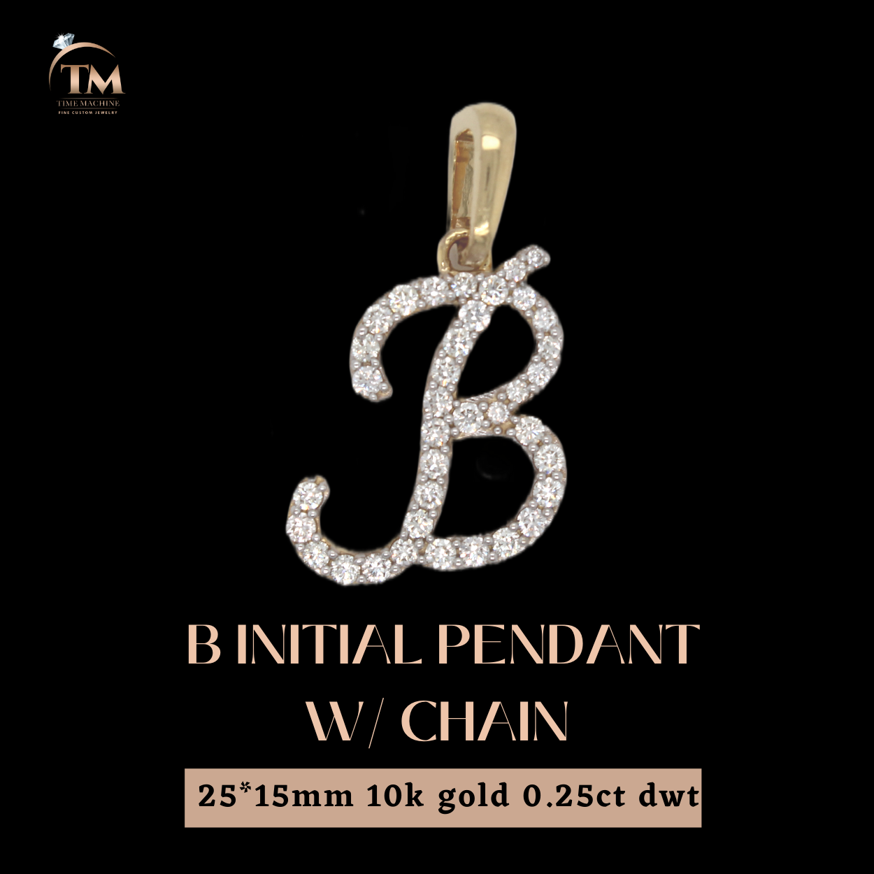 B initial Pendant w/ chain