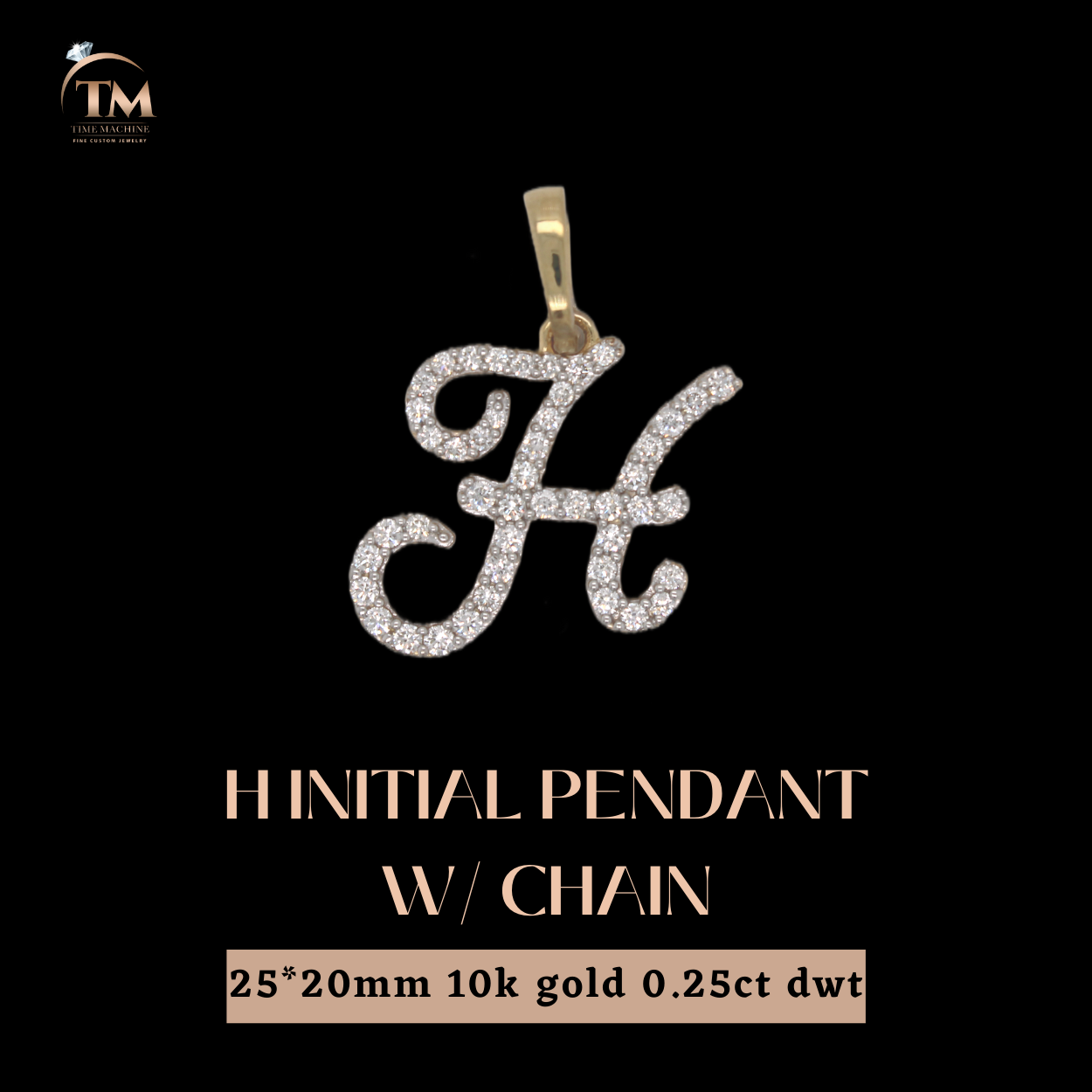 H initial Pendant w/ Chain