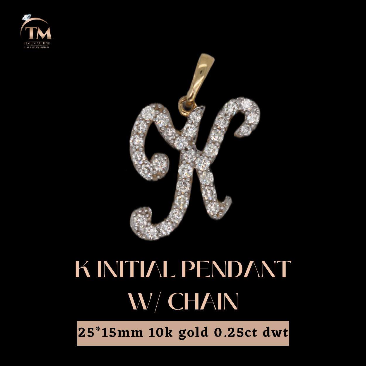 K initial Pendant w/ Chain