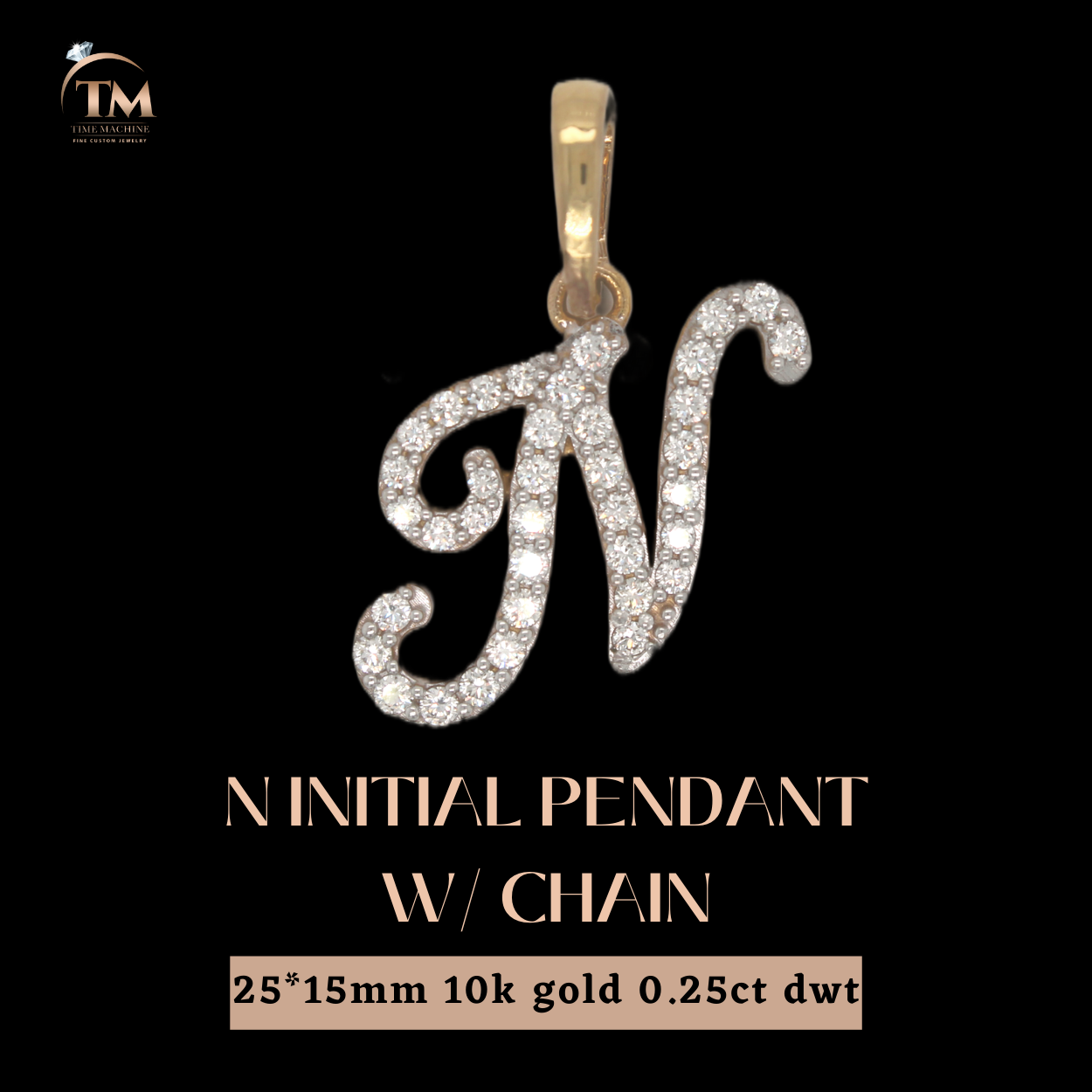 N initial Pendant w/ Chain