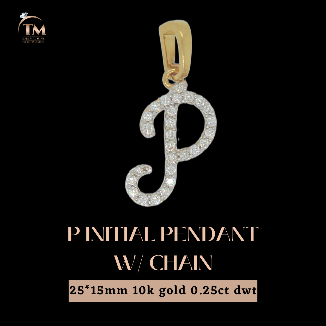 P initial Pendant w/ Chain
