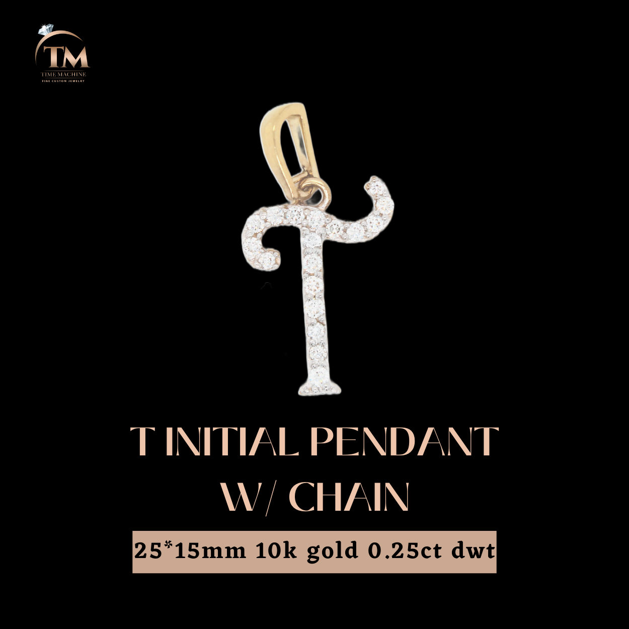T initial Pendant w/ Chain