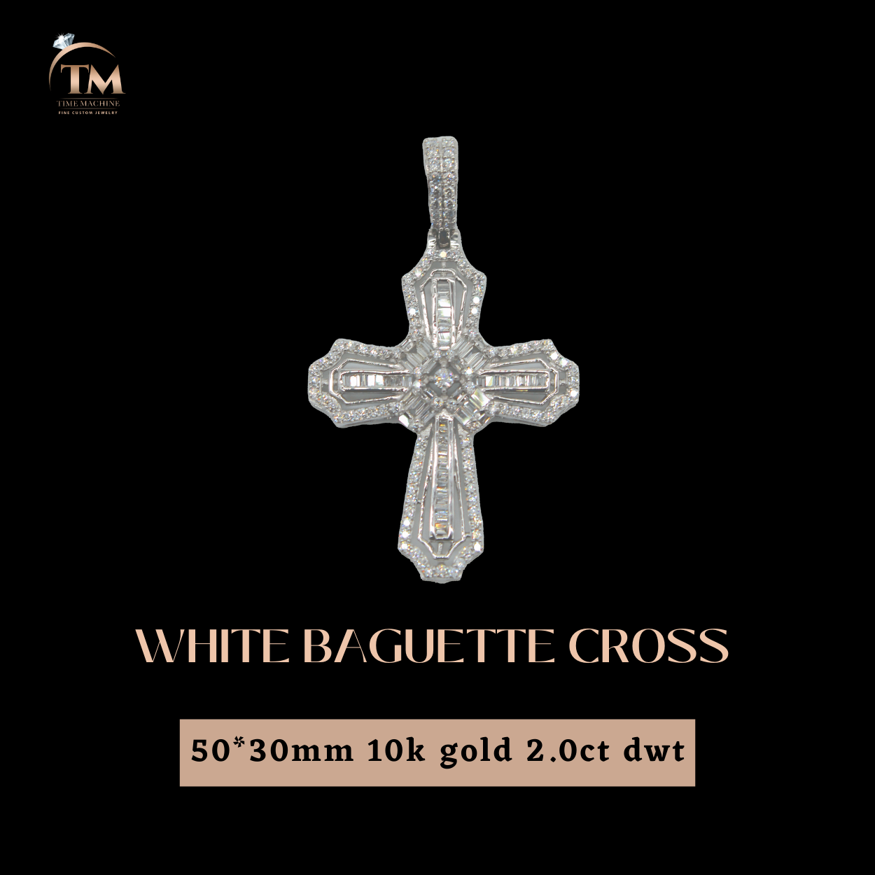 White Baguette Cross